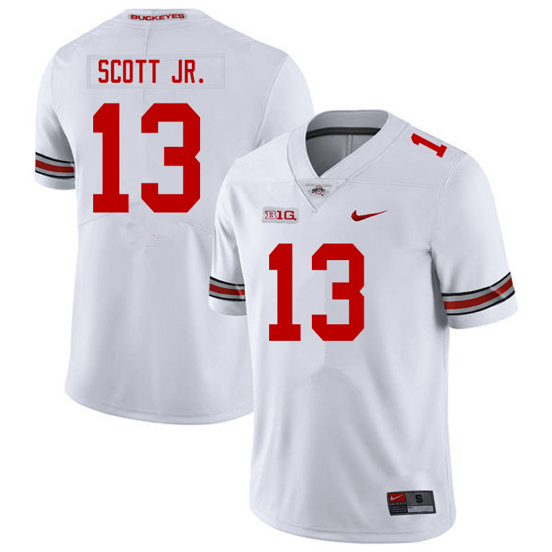 Ohio State Buckeyes #13 Gee Scott Jr. College Football Jerseys Sale-White